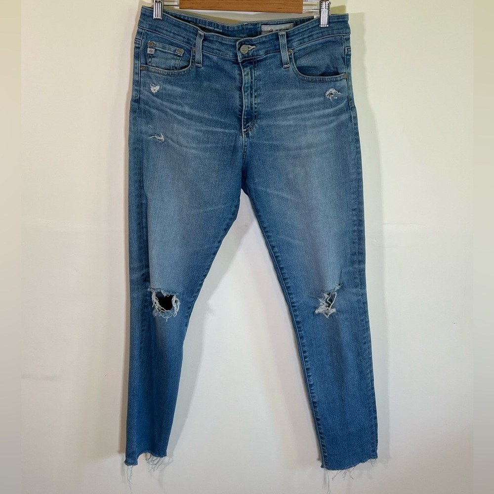 Women's Distressed Blue Denim Jeans | AG Adriano Goldschmied | Size 31 R